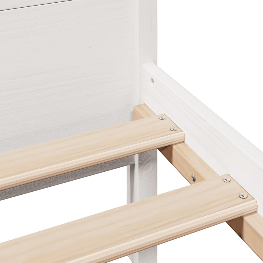 Bedframe zonder matras massief grenenhout wit 180x200 cm