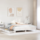 Bed frame without mattress solid pine wood white 180x200 cm