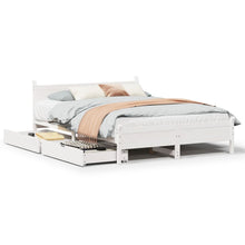 Bedframe zonder matras massief grenenhout wit 160x200 cm