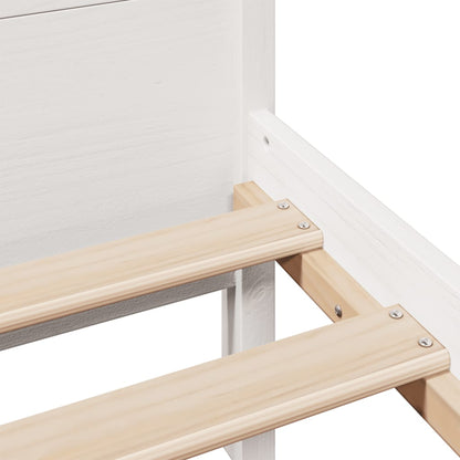 Bedframe zonder matras massief grenenhout wit 150x200 cm