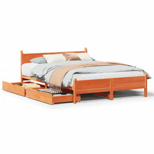 Bedframe zonder matras massief grenenhout wasbruin 120x200 cm