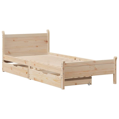 Bedframe zonder matras massief grenenhout 90x200 cm