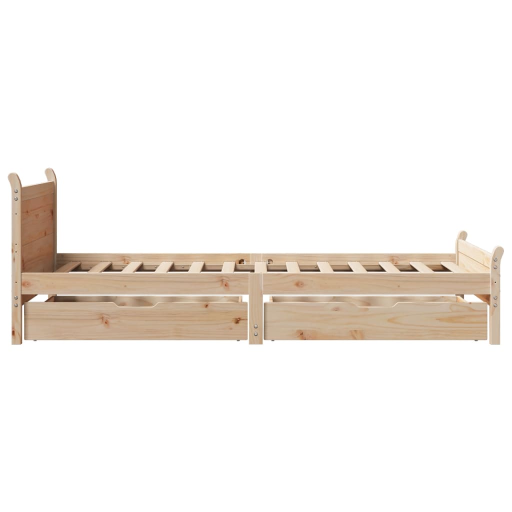 Bedframe zonder matras massief grenenhout 90x200 cm