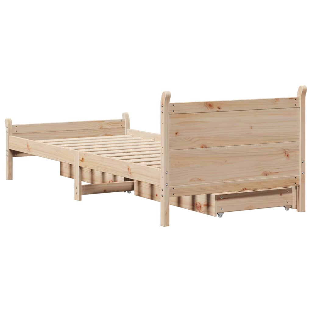 Bedframe zonder matras massief grenenhout 90x200 cm
