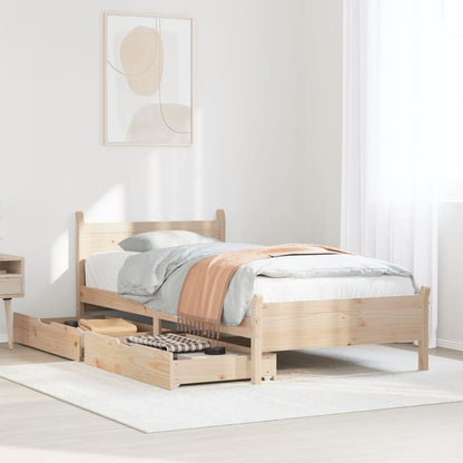 Bedframe zonder matras massief grenenhout 90x200 cm