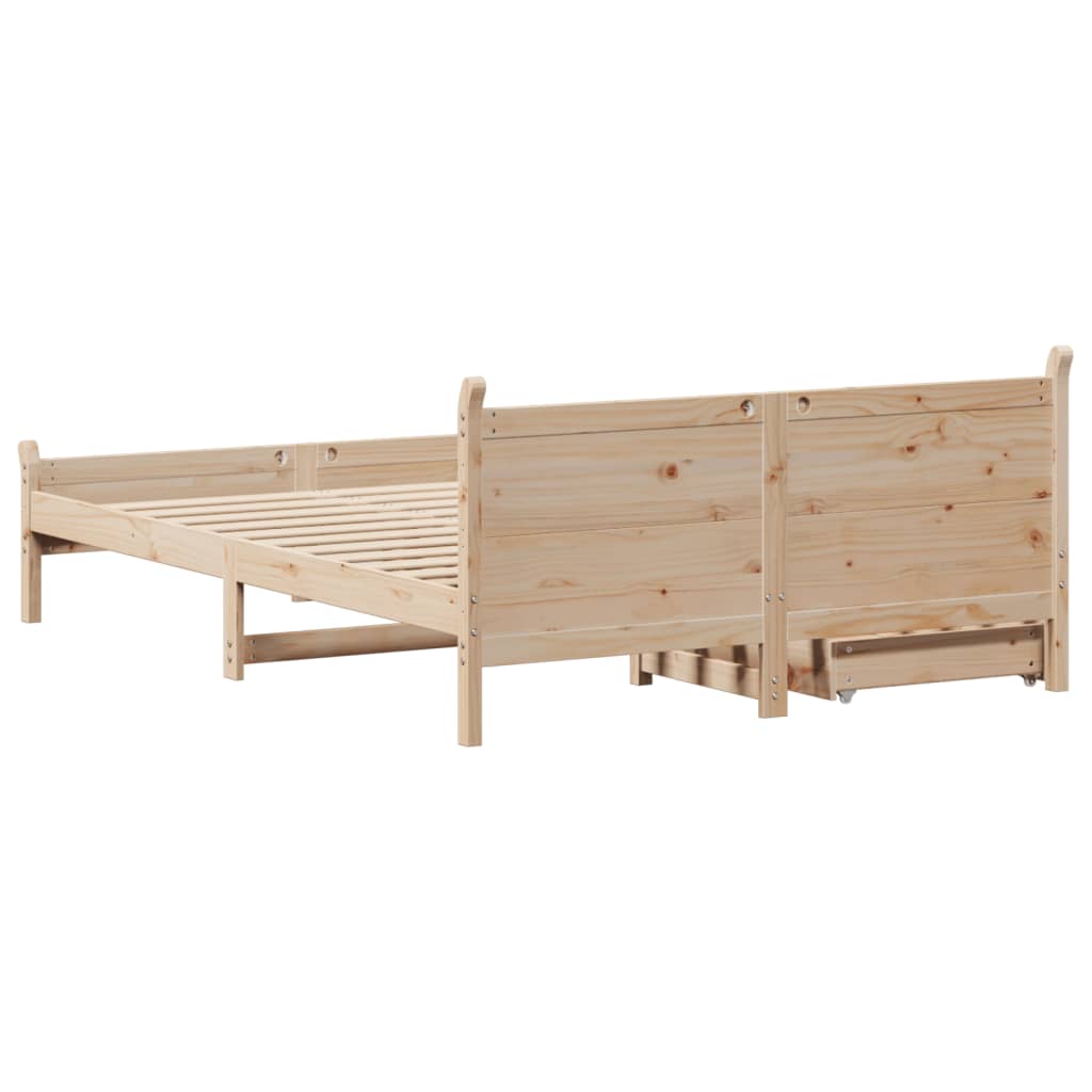 Bedframe zonder matras massief grenenhout 140x190 cm