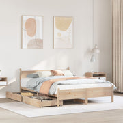 Bedframe massief grenenhout 140x190 cm met lades