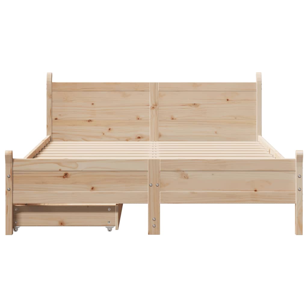 Bedframe zonder matras massief grenenhout 135x190 cm