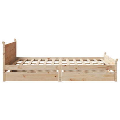 Bedframe zonder matras massief grenenhout 135x190 cm