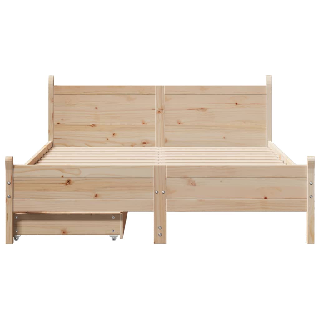 Bedframe zonder matras massief grenenhout 120x190 cm