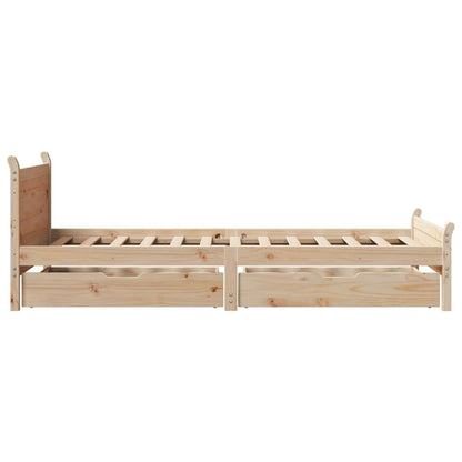 Bedframe zonder matras massief grenenhout 75x190 cm