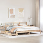 Bed met boekenkast zonder matras massief grenenhout 180x200 cm