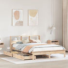 Bed met boekenkast zonder matras massief grenenhout 160x200 cm