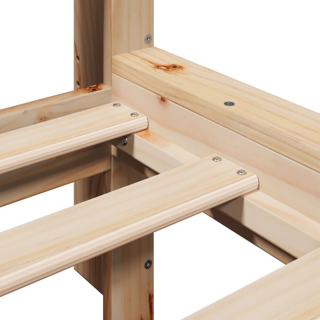 Bed met boekenkast zonder matras massief grenenhout 140x200 cm