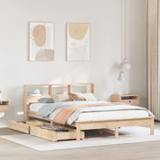 Bed met boekenkast 120x190 cm massief grenenhout