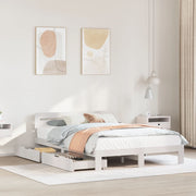 Bedframe massief grenenhout wit 160x200 cm