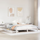 Bed frame without mattress solid pine wood white 180x200 cm