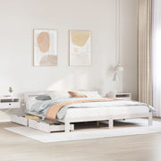 Bedframe massief grenenhout wit 180x200 cm
