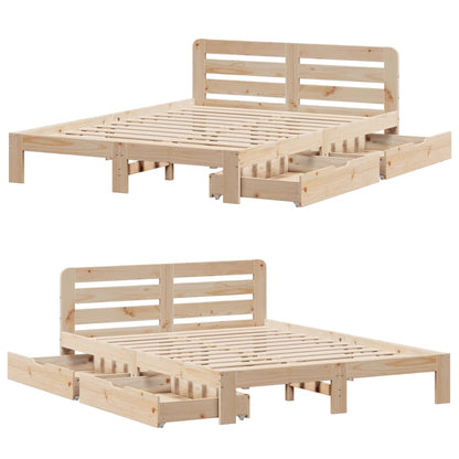 Bedframe zonder matras massief grenenhout 120x190 cm