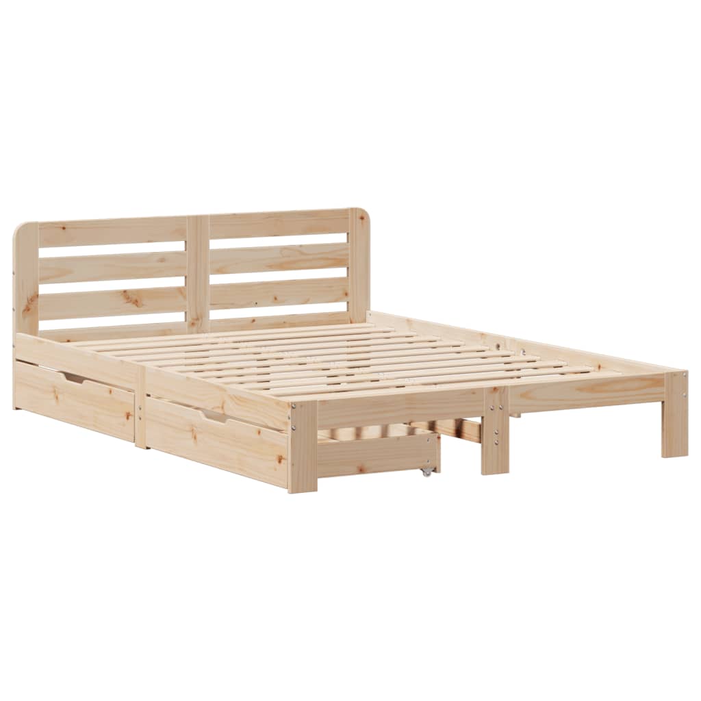 Bedframe zonder matras massief grenenhout 135x190 cm