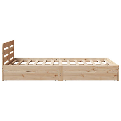 Bedframe zonder matras massief grenenhout 135x190 cm