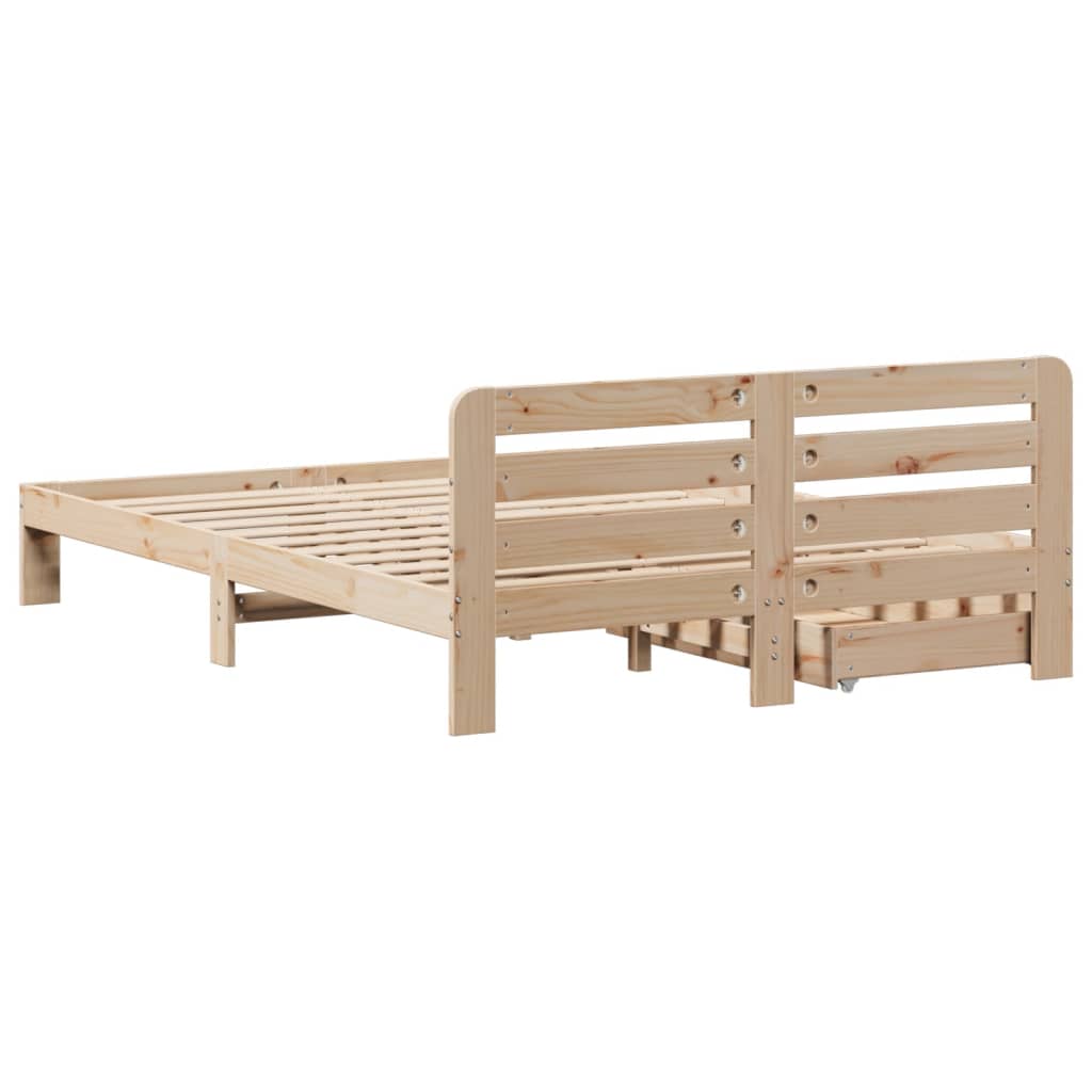 Bedframe zonder matras massief grenenhout 135x190 cm