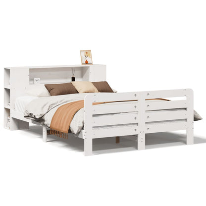Bedframe zonder matras massief grenenhout wit 140x200 cm