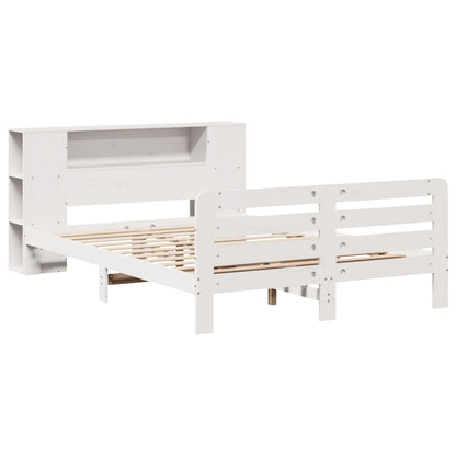 Bedframe zonder matras massief grenenhout wit 140x200 cm