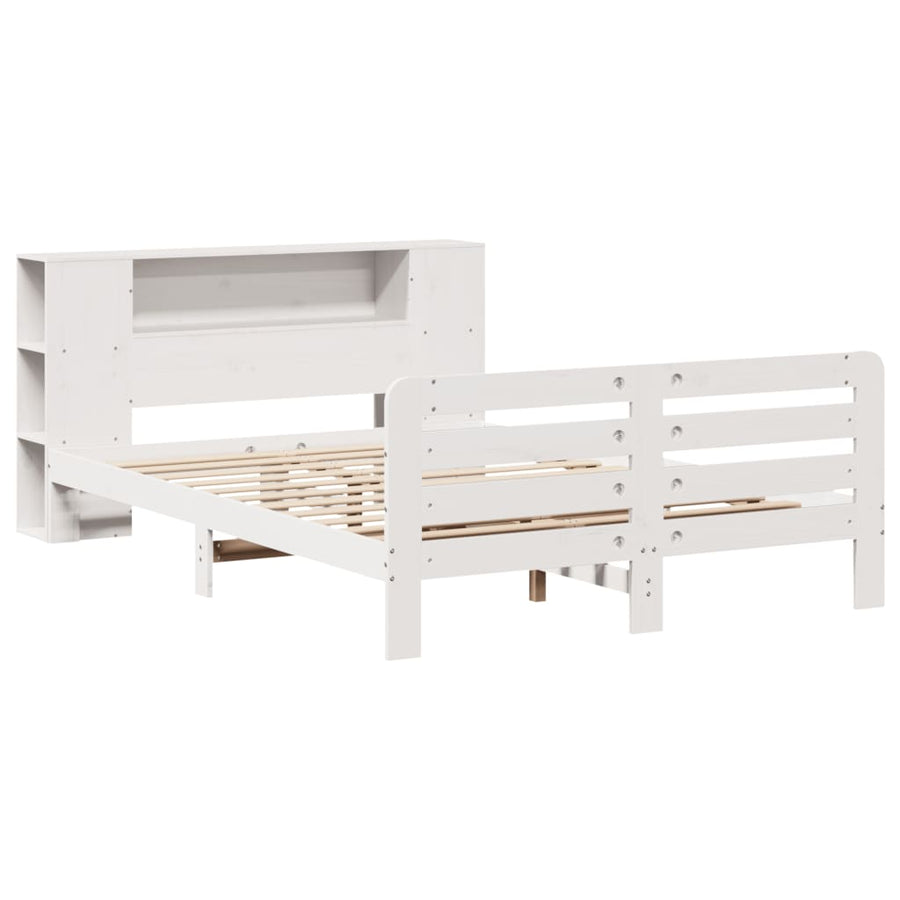 Bedframe zonder matras massief grenenhout wit 140x200 cm