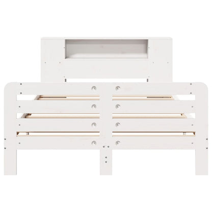 Bedframe zonder matras massief grenenhout wit 140x200 cm