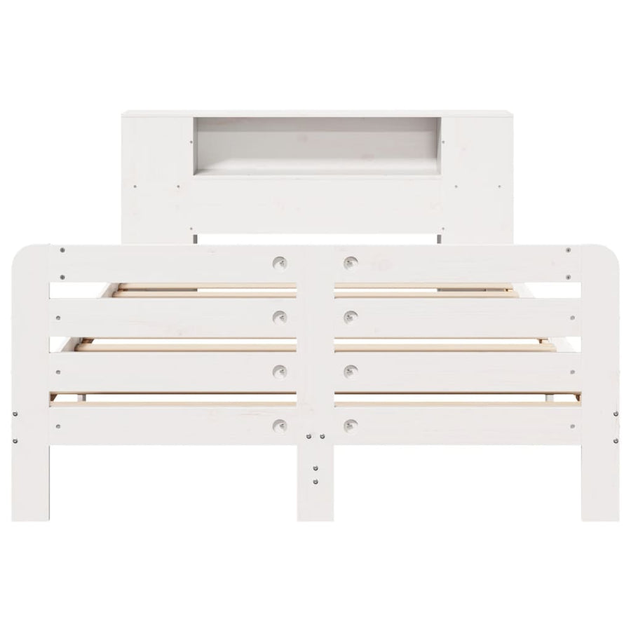 Bedframe zonder matras massief grenenhout wit 140x200 cm