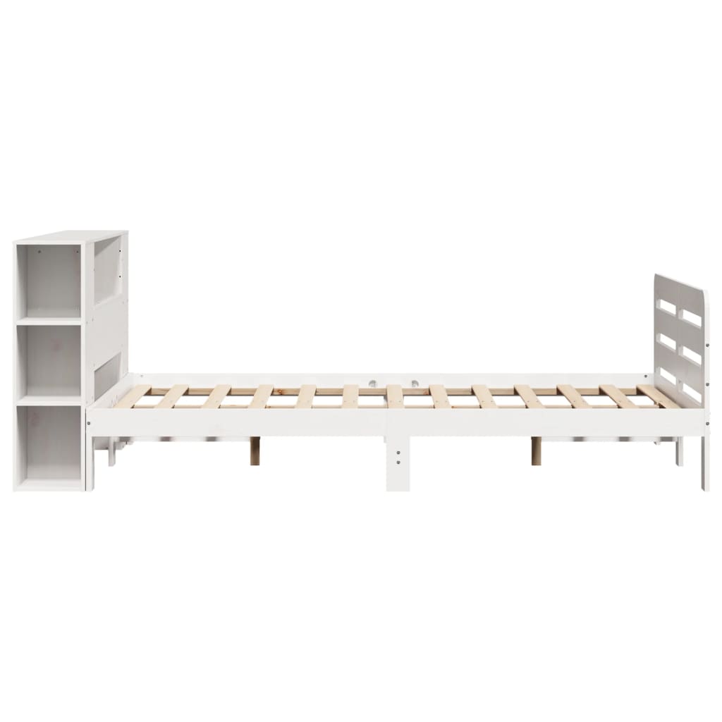 Bedframe zonder matras massief grenenhout wit 140x200 cm