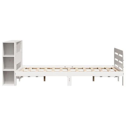 Bedframe zonder matras massief grenenhout wit 140x200 cm