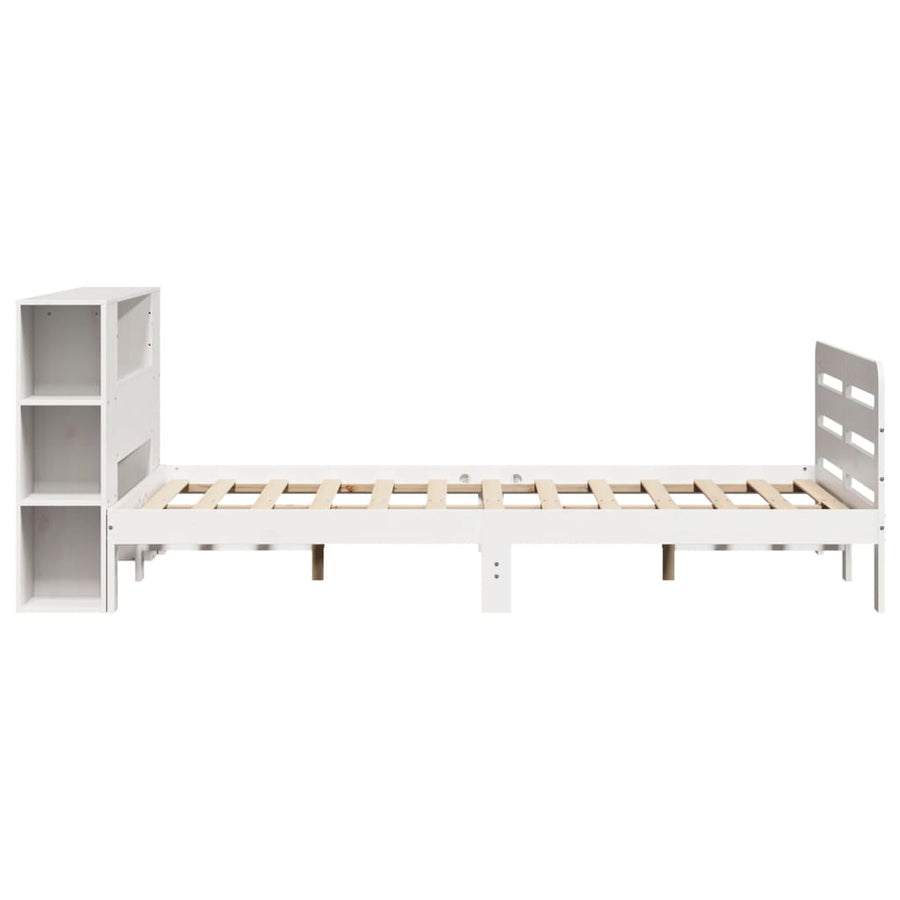 Bedframe zonder matras massief grenenhout wit 140x200 cm