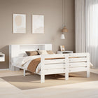 Bedframe massief grenenhout wit 150x200 cm
