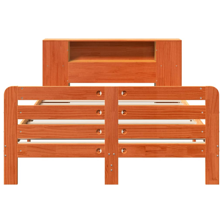 Bedframe zonder matras massief grenenhout wasbruin 150x200 cm