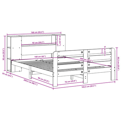 Bedframe zonder matras massief grenenhout 160x200 cm