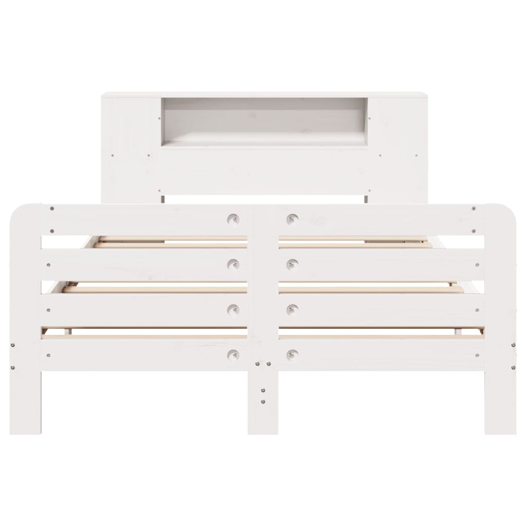 Bedframe zonder matras massief grenenhout wit 160x200 cm