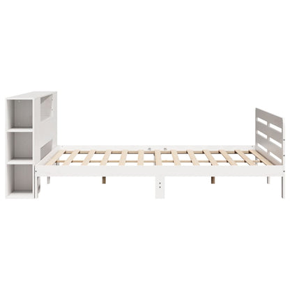 Bedframe zonder matras massief grenenhout wit 200x200 cm