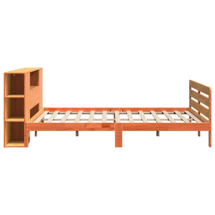 Bedframe zonder matras massief grenenhout wasbruin 200x200 cm