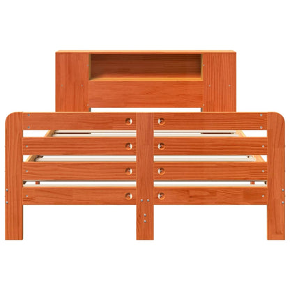 Bedframe zonder matras massief grenenhout wasbruin 135x190 cm