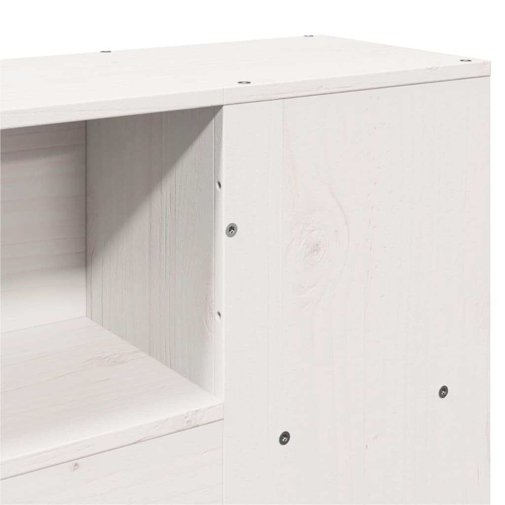 Bedframe zonder matras massief grenenhout wit 140x190 cm