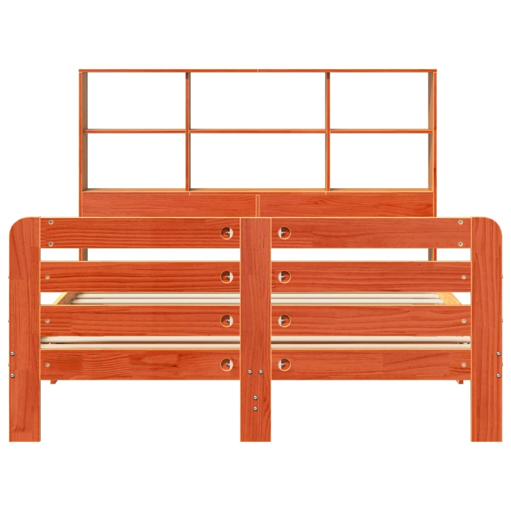 Bedframe zonder matras massief grenenhout wasbruin 140x200 cm