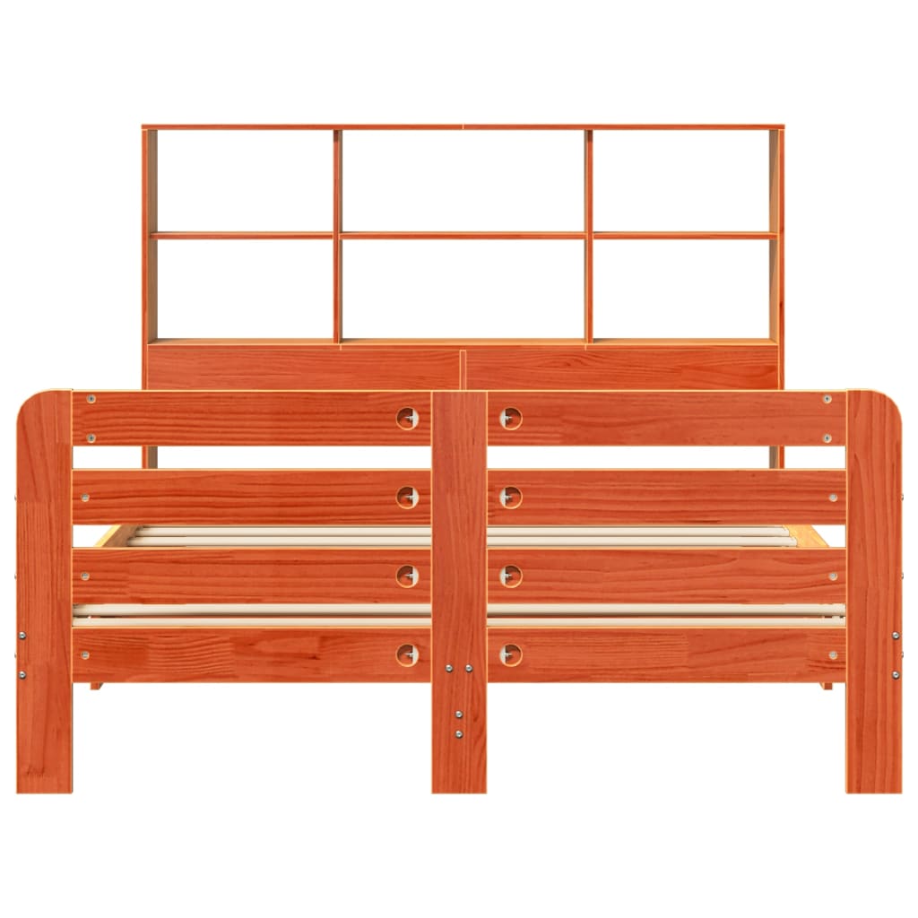 Bedframe zonder matras massief grenenhout wasbruin 150x200 cm