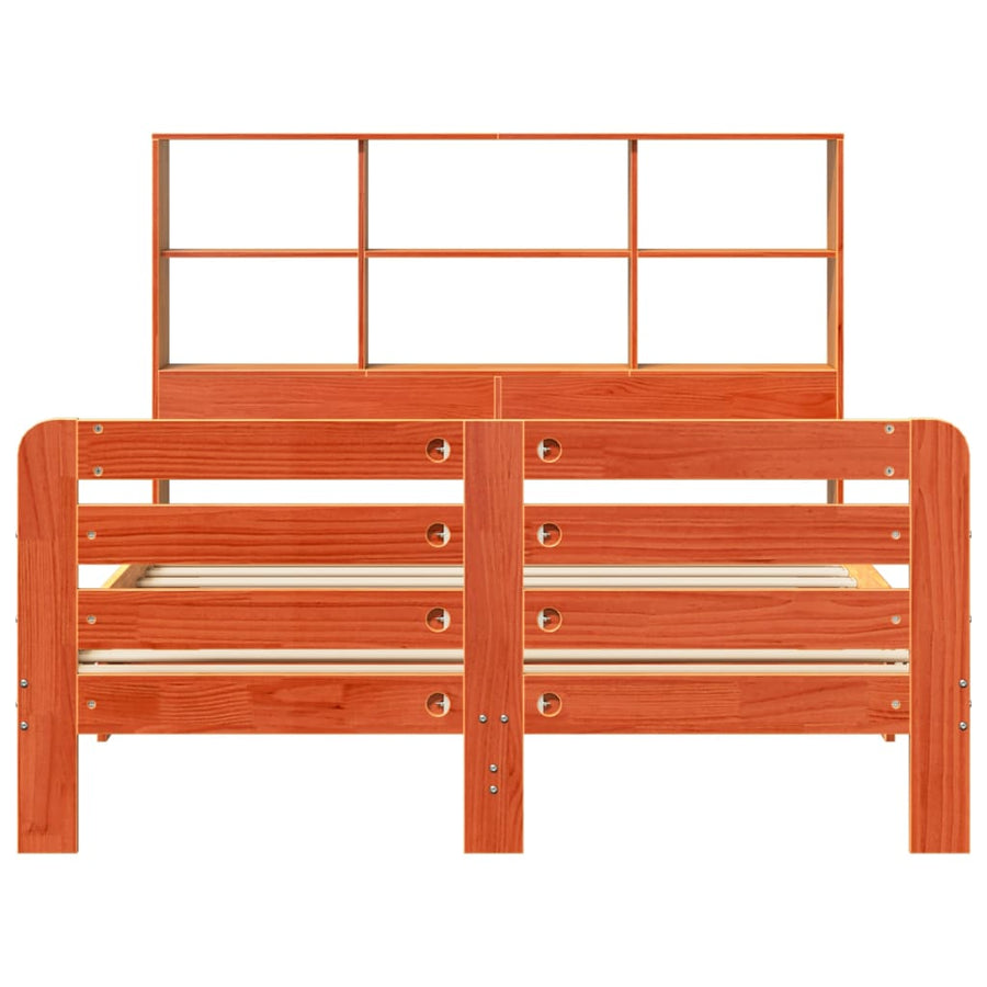 Bedframe zonder matras massief grenenhout wasbruin 150x200 cm