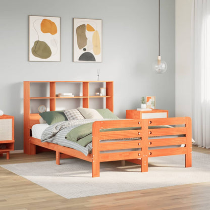 Bedframe zonder matras massief grenenhout wasbruin 150x200 cm