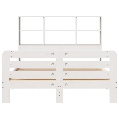 Bedframe zonder matras massief grenenhout wit 160x200 cm