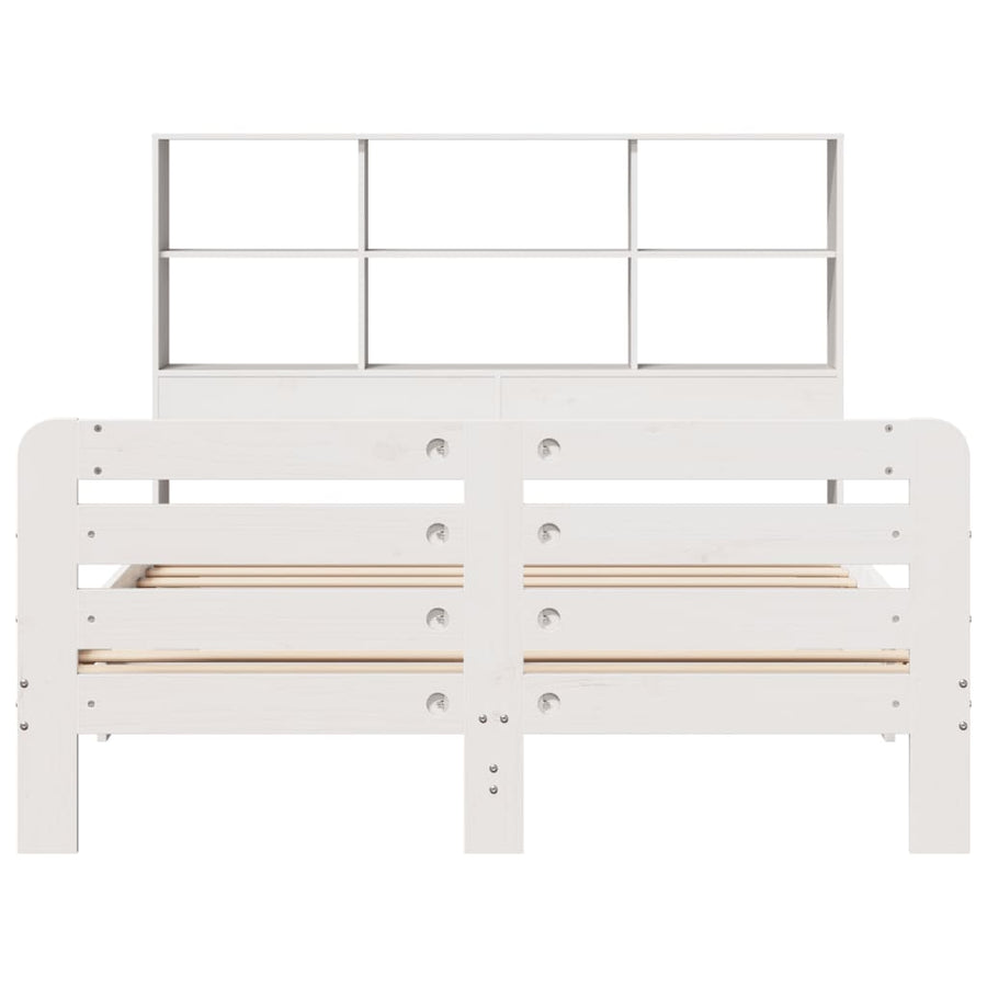 Bedframe zonder matras massief grenenhout wit 160x200 cm