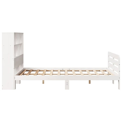 Bedframe zonder matras massief grenenhout wit 160x200 cm