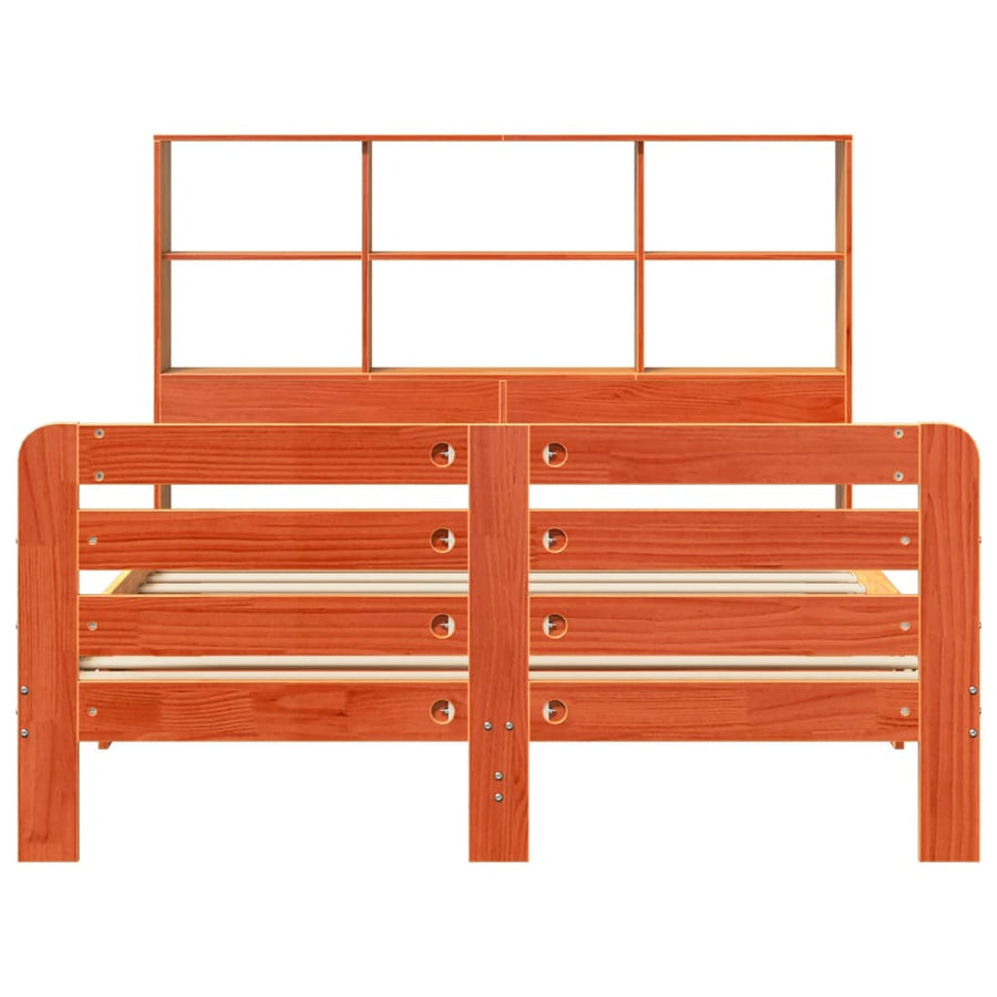 Bedframe zonder matras massief grenenhout wasbruin 160x200 cm